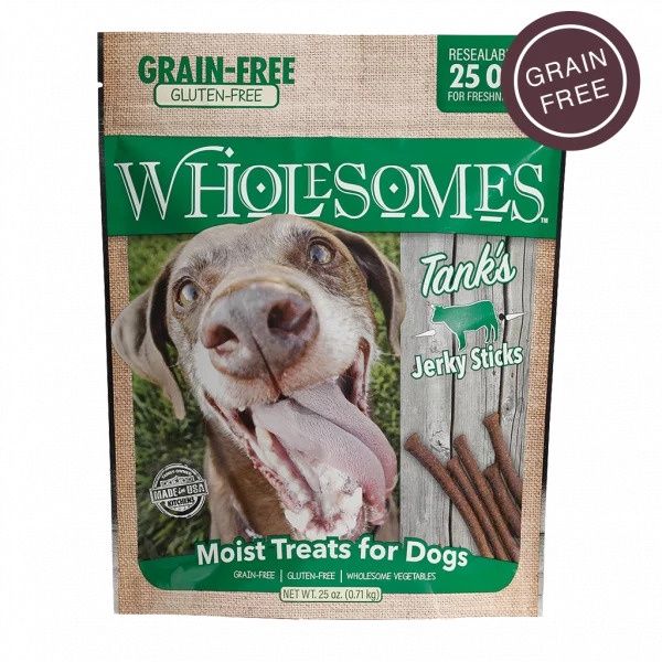 Wholesomes Tank&#39;s Jerky Sticks Grain Free Dog Treat 25oz.