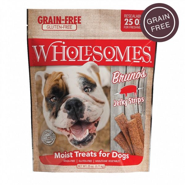 Wholesomes Bruno Jerky Strips Grain Free Dog Treats 25oz.