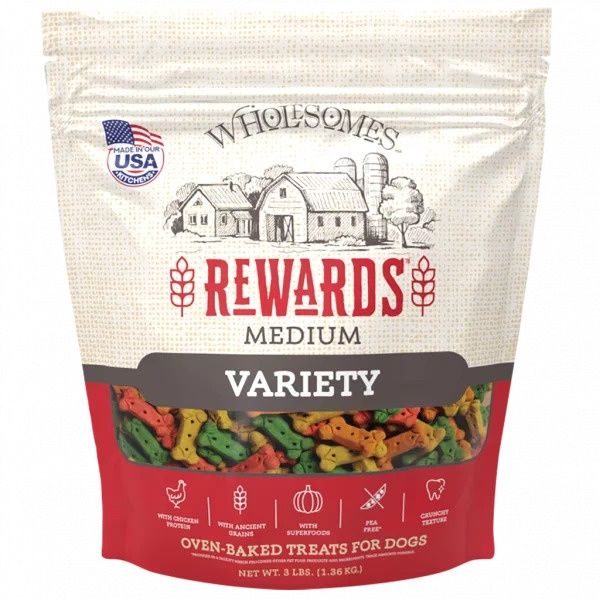 Wholesomes Classic Rewards Variety Medium Biscuits Dog Treats 3lb.