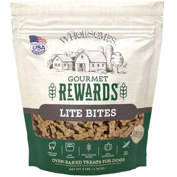 Wholesomes Gourmet Rewards Lite Bites Biscuits Dog Treats 3lb.