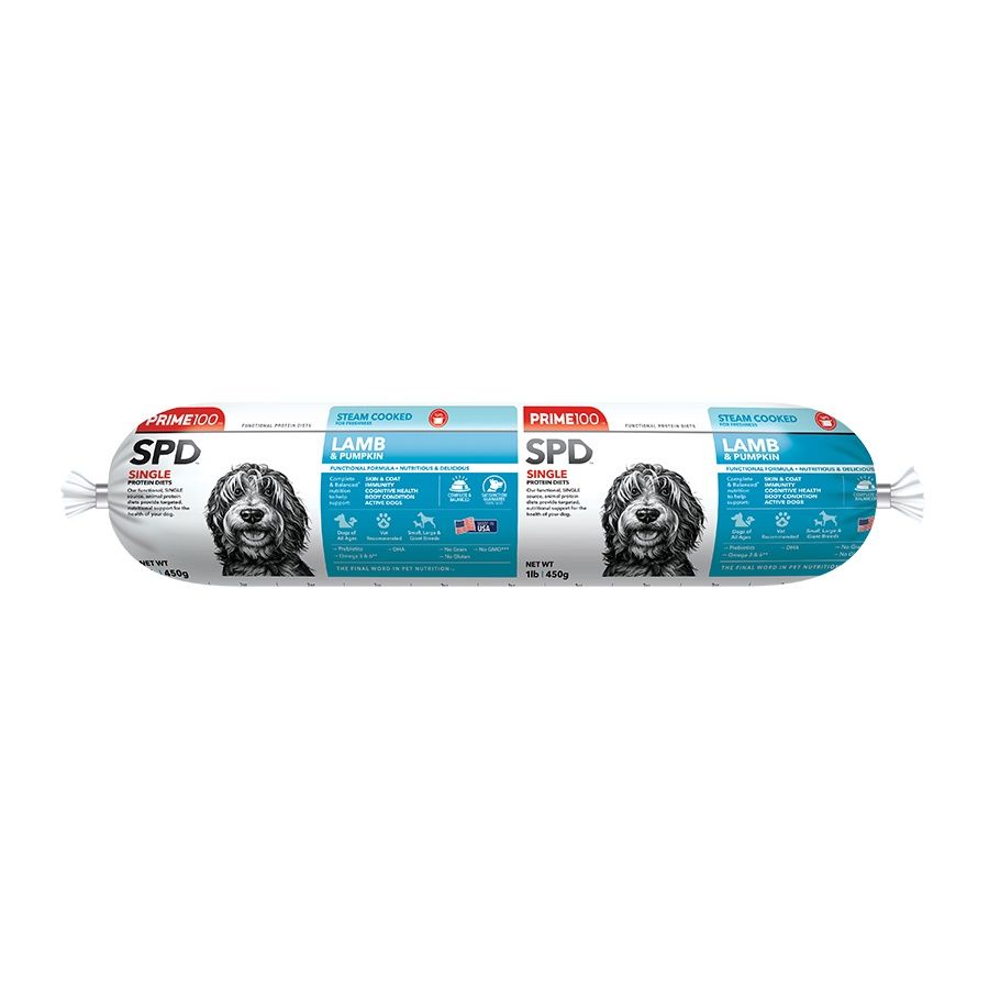 Prime100 SPD Lamb &amp; Pumpkin Fresh Dog Food Roll, Size: 1lb