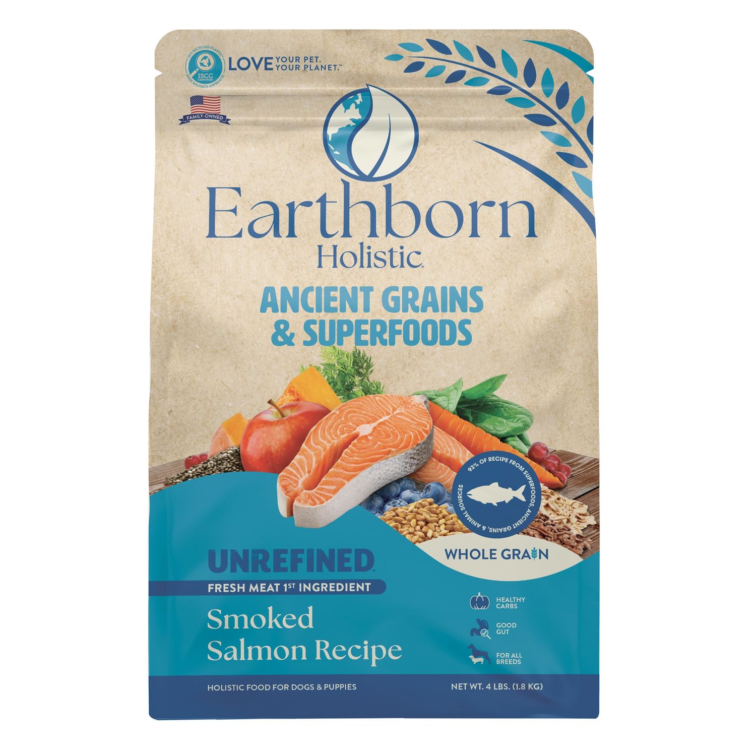 Earthborn Holistic Unrefined Smoked Salmon Dry Dog Food, Size: 4lb