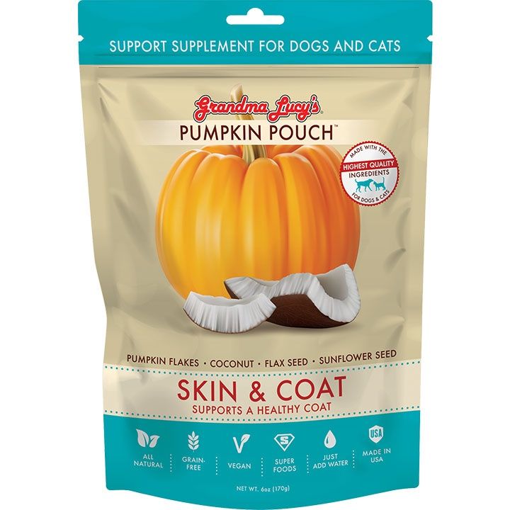 Grandma Lucy&#39;s Pumpkin Pouch Skin &amp; Coat Dog Supplement 6oz.