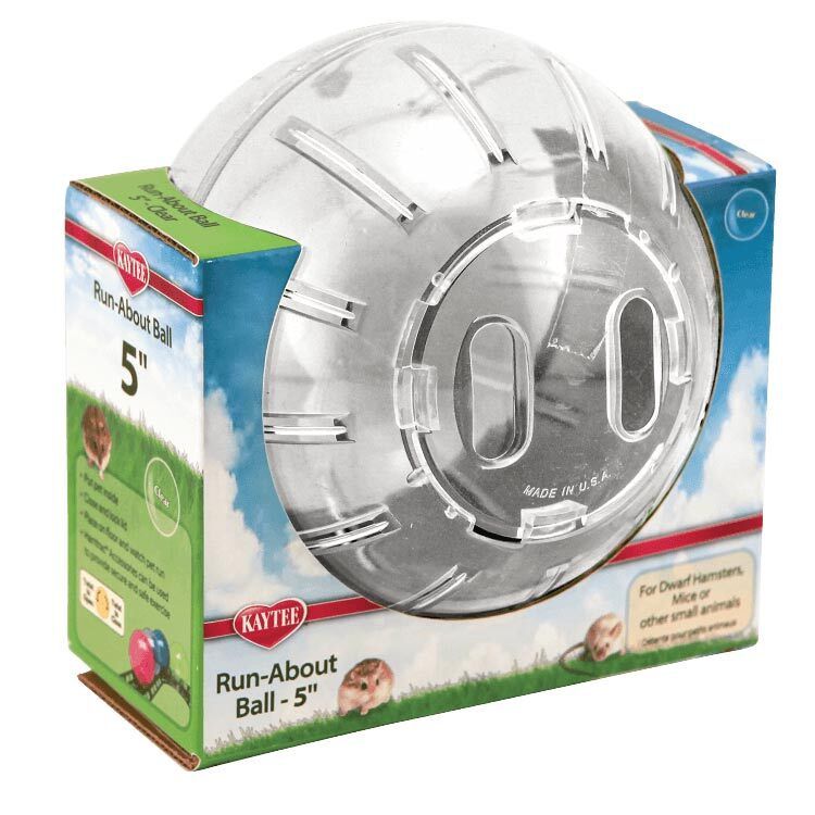 Kaytee Run-About Mini 5&quot; Small Animal Exercise Ball, Color: Clear