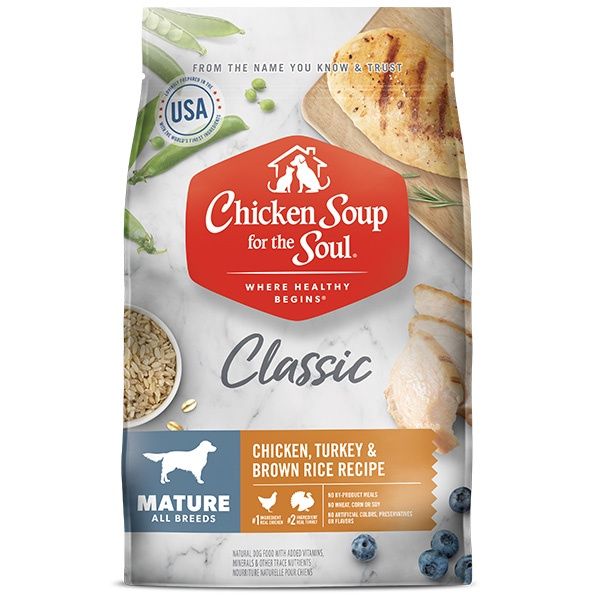 Chicken Soup for the Soul Classic Mature Chicken, Turkey &amp; Brown Rice Dry Dog Food, Size: 4.5lb