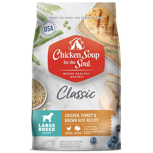 Chicken Soup for the Soul Classic Large Breed Puppy Chicken, Turkey &amp; Brown Rice Dry Dog Food, Size: 28lb