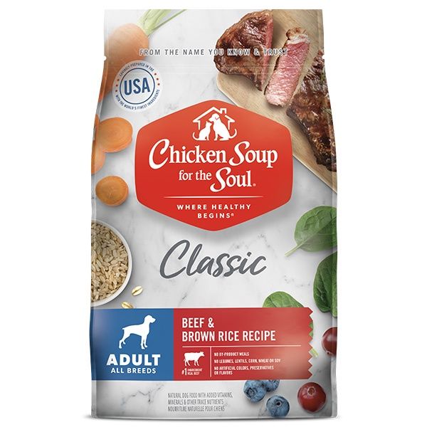 Chicken Soup for the Soul Classic Adult Beef &amp; Brown Rice Dry Dog Food, Size: 28lb