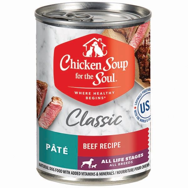 Chicken Soup for the Soul Classic Beef Pâté Wet Dog Food, Size: 13.2oz