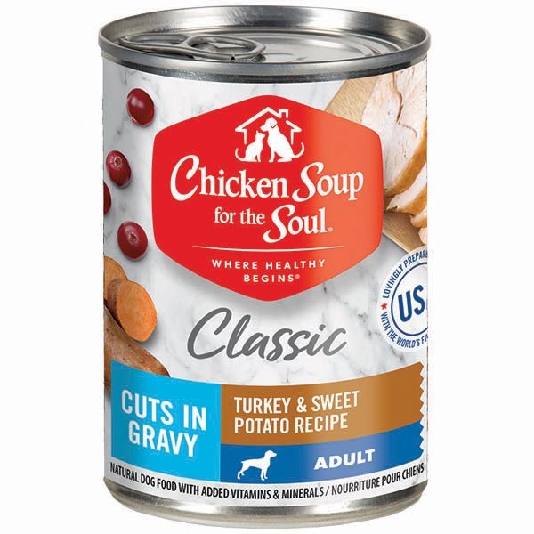 Chicken Soup for the Soul Classic Adult Turkey &amp; Sweet Potato Cuts in Gravy Wet Dog Food