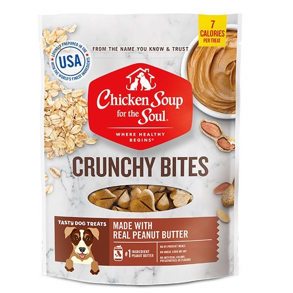 Chicken Soup for the Soul Classic Peanut Butter Crunchy Bites Dog Treats, Size: 12oz