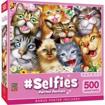 Masterpieces Selfies Purrfect Portraits 500 Piece Jigsaw Puzzle
