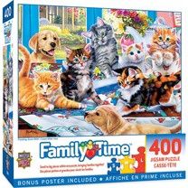 Masterpieces Family Time Puzzling Gone Wild 400 Piecs Jigsaw Puzzle