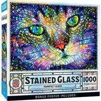 Masterpieces Stained Glass Purrfect Glass 1000 Piece Jigsaw Puzzle