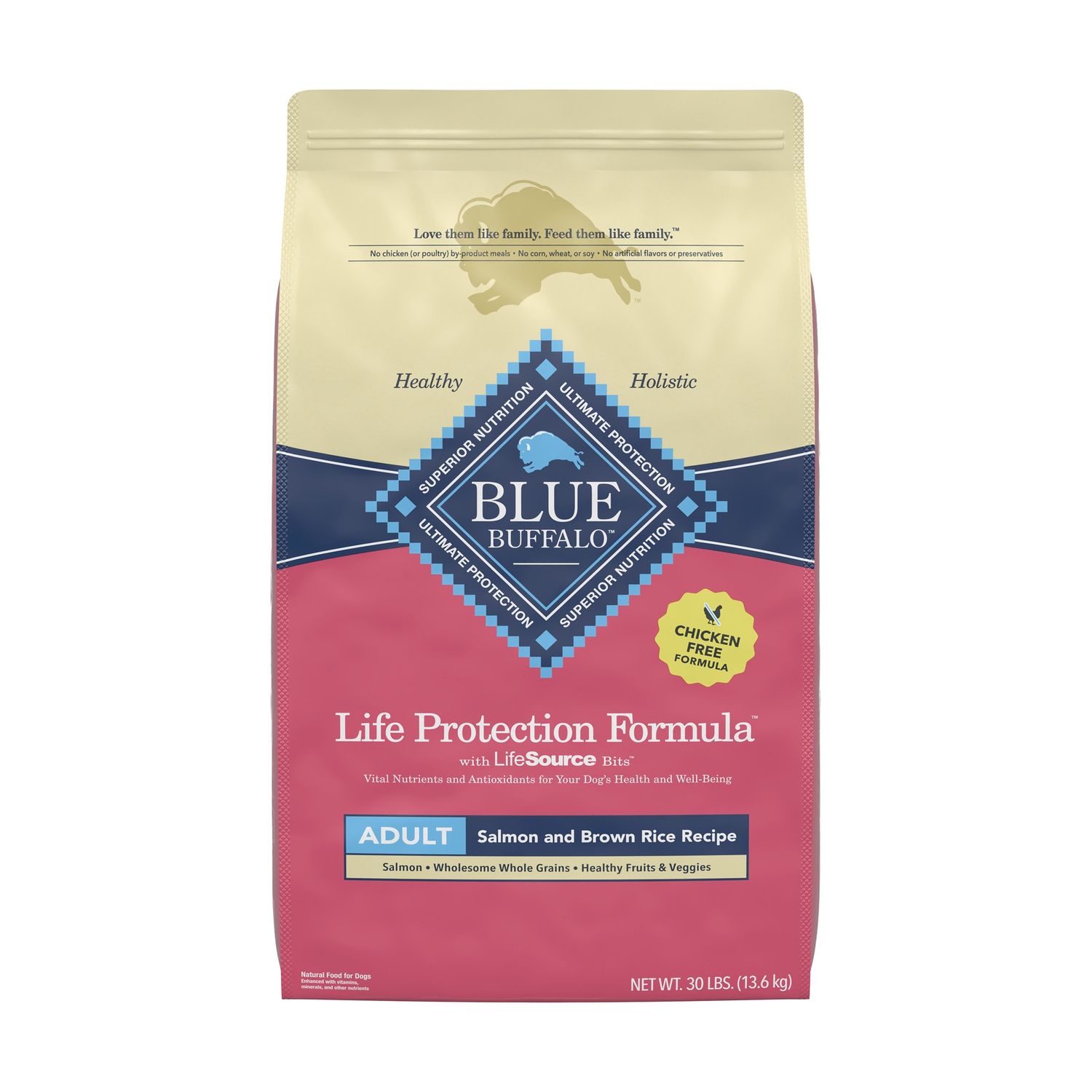 Blue Buffalo Life Protection Salmon and Brown Rice Recipe Dog Food, Package Size: 30LB