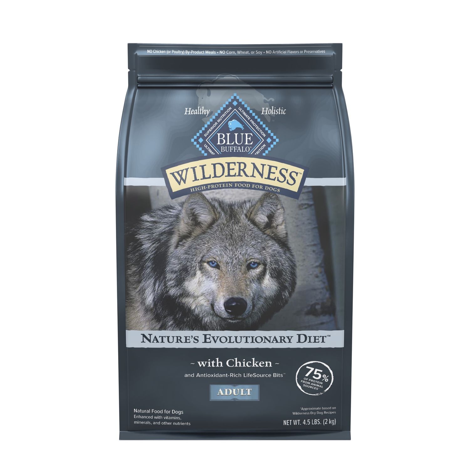 Blue Buffalo Wilderness Chicken &amp; Wholesome Grains Dry Dog Food, Size: 4.5lb
