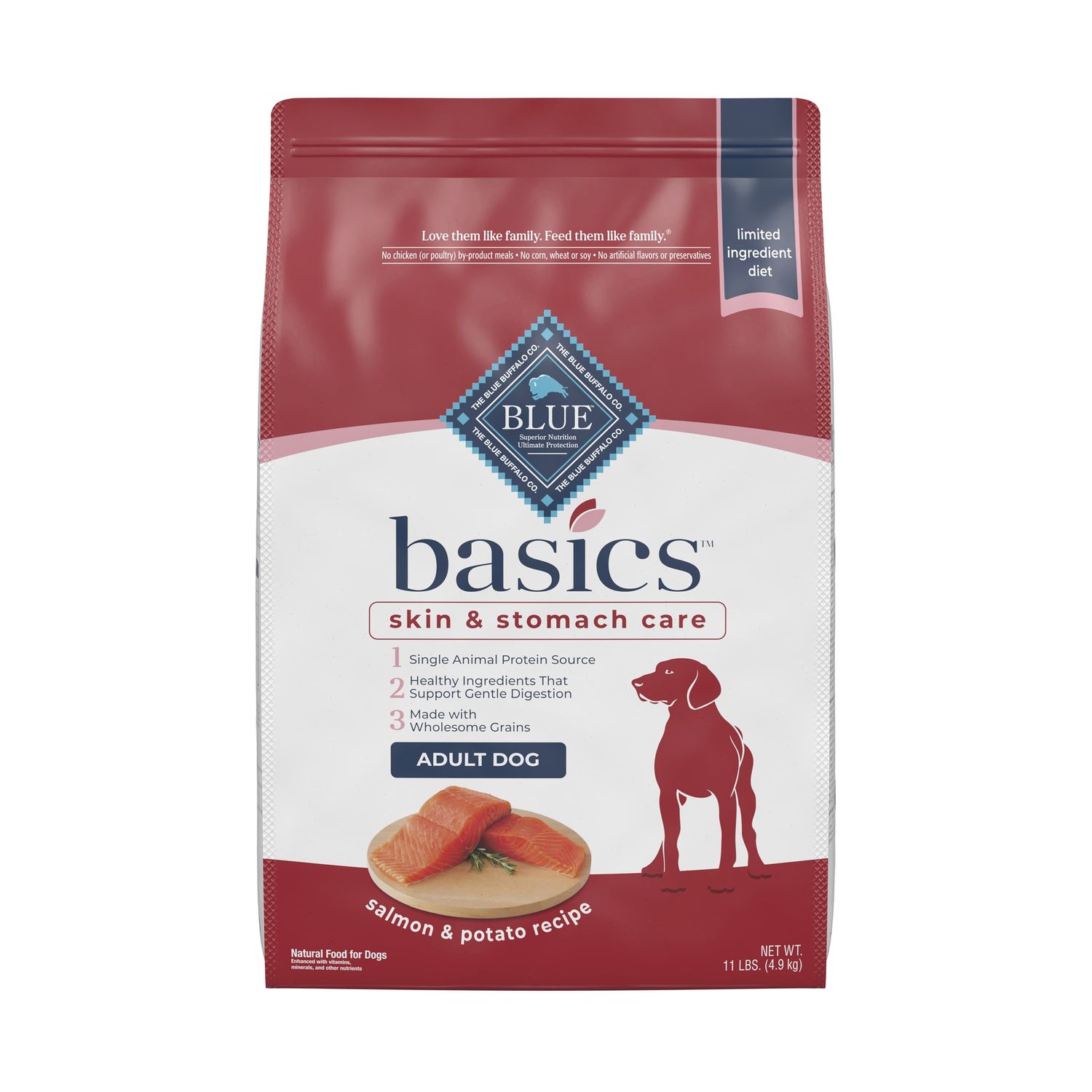 Blue Buffalo Basics Salmon &amp; Potato Dry Dog Food, Size: 11lb
