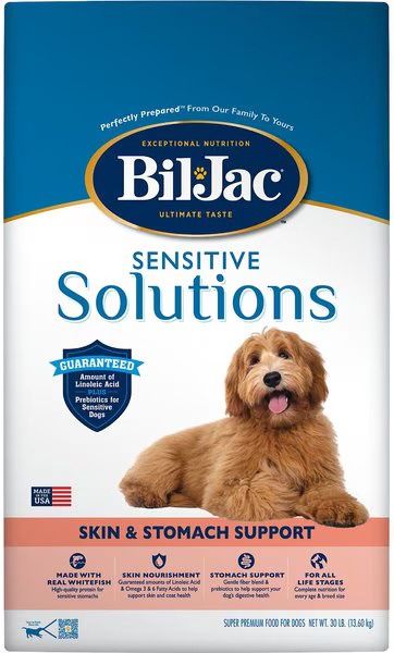 Bil Jac Sensitive Solutions Skin &amp; Stomach Dry Dog Food 30lb.