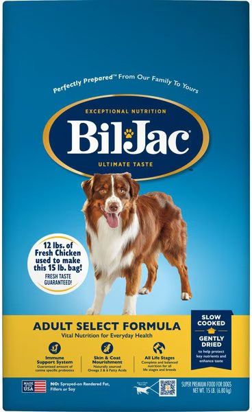 Bil Jac Adult Select Dry Dog Food, Size: 15 lb.