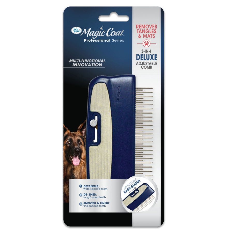 Four Paws Magic Coat Professional Series 3-in-1 Deluxe Adjustable Dog Comb