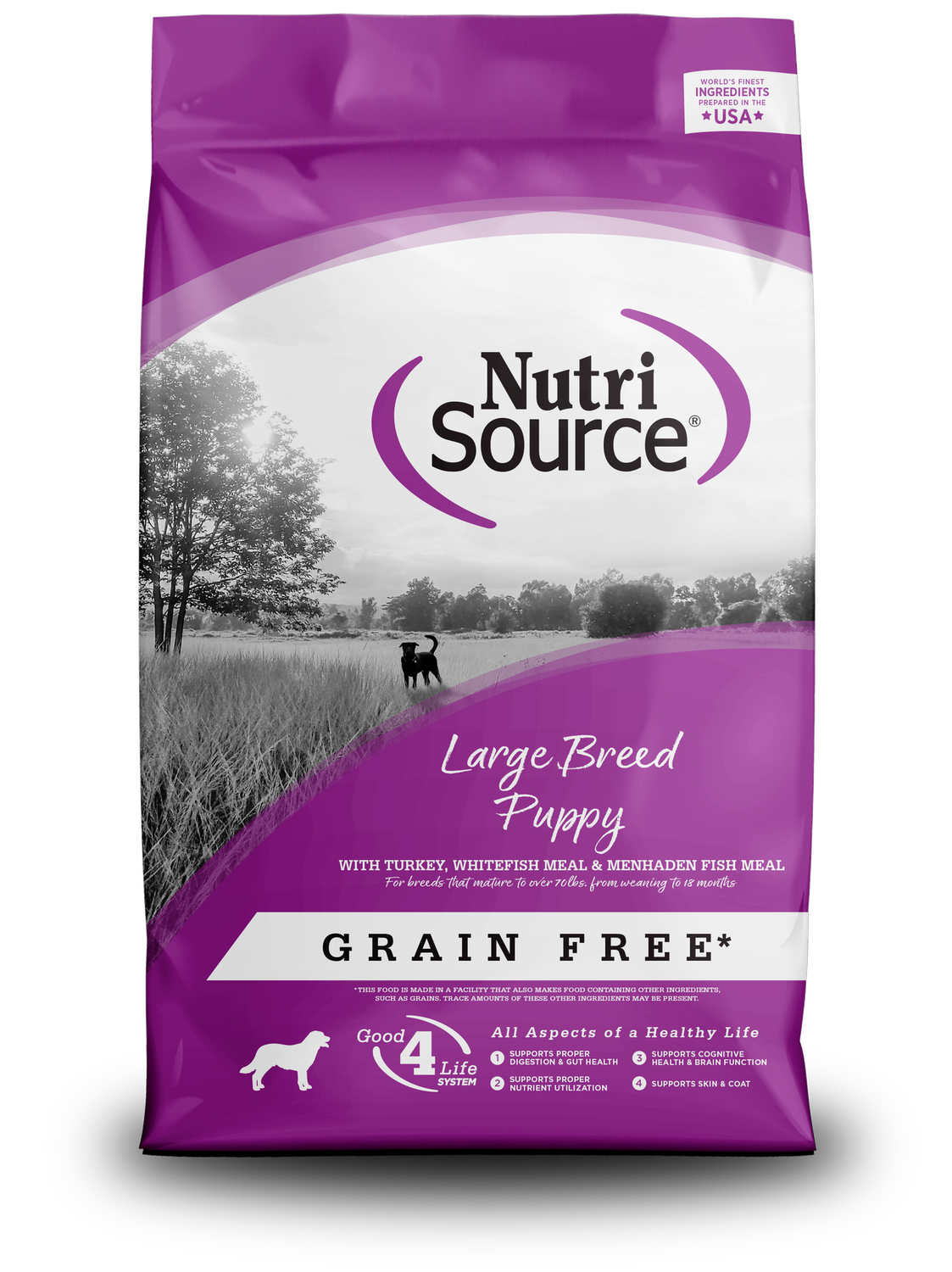 NutriSource Large Breed Grain Free Dry Puppy Food, Size: 1.5LB