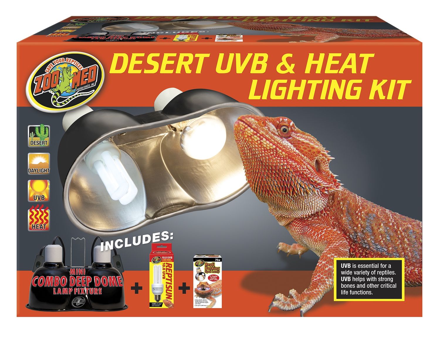 Zoo Med Desert UVB &amp; Heat Lighting Kit