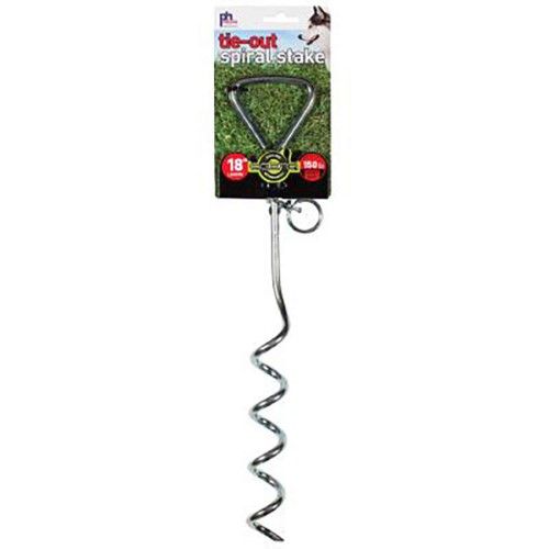 Prevue Pet Products 18 in. Heavy Duty Spiral Tie-Out Stake  Stainless Steel
