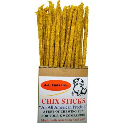 J.J. Fuds 3 ft. Chix Stick Rawhide Dog Chew