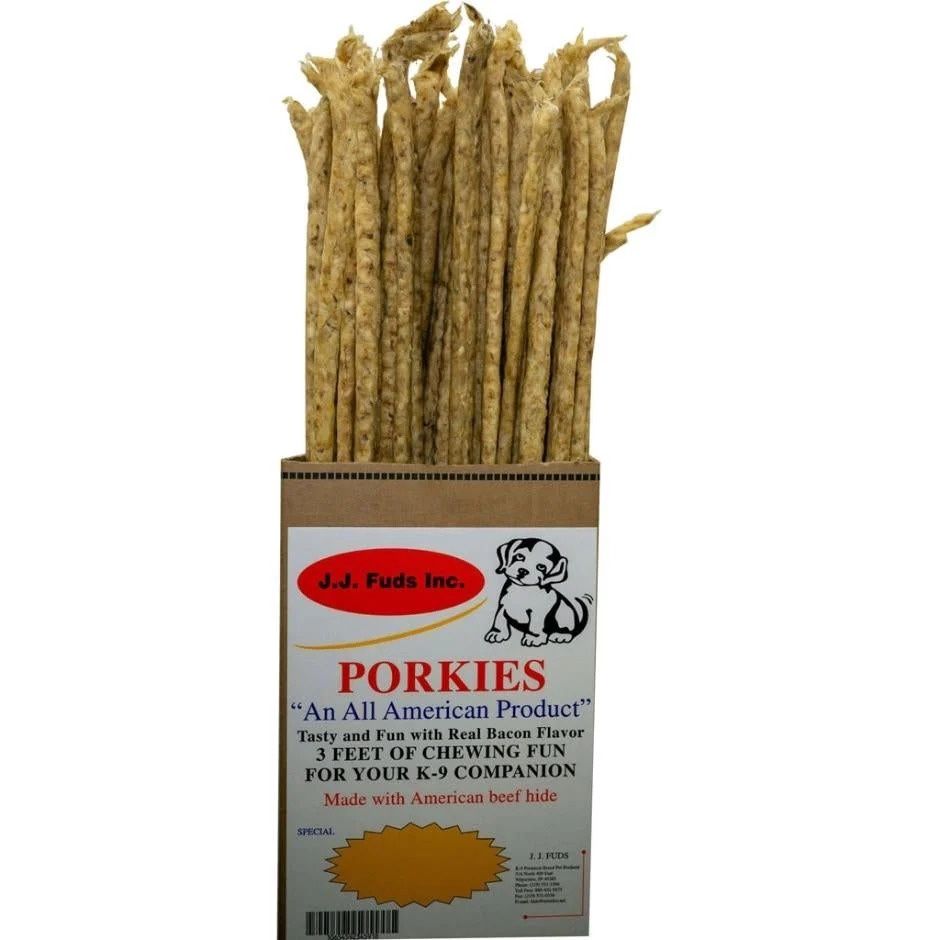 J.J. Fuds 3 ft. Porkies Stick Rawhide Dog Chew