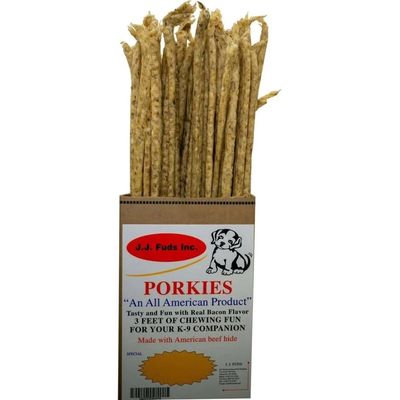 J.J. Fuds 3 ft. Porkies Stick Rawhide Dog Chew