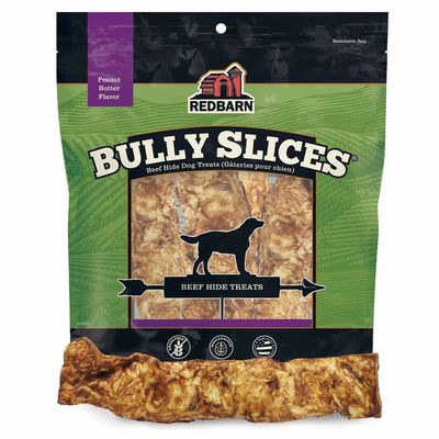 Redbarn Bully Slices Dog Chew Treats Peanut Butter Flavor 9oz.