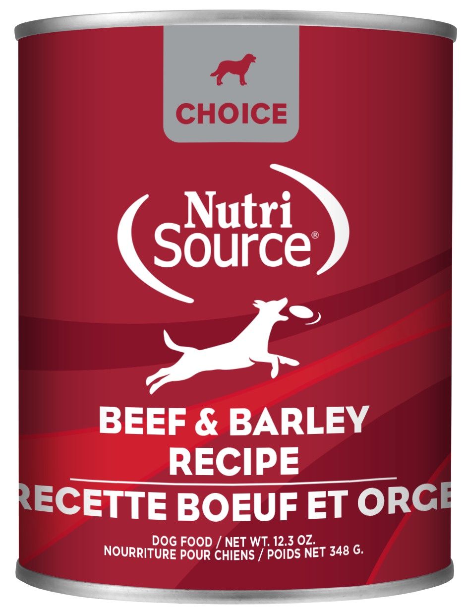 NutriSource Choice Beef &amp; Barley Wet Dog Food, Size: 12.3oz