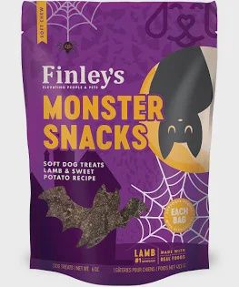 Finley&#39;s Monster Snacks Soft Chew Lamb &amp; Sweet Potato Dog Treats 6 oz.