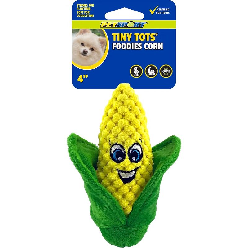 Petsport Tiny Tots Foodies Corn Plush Dog Toy