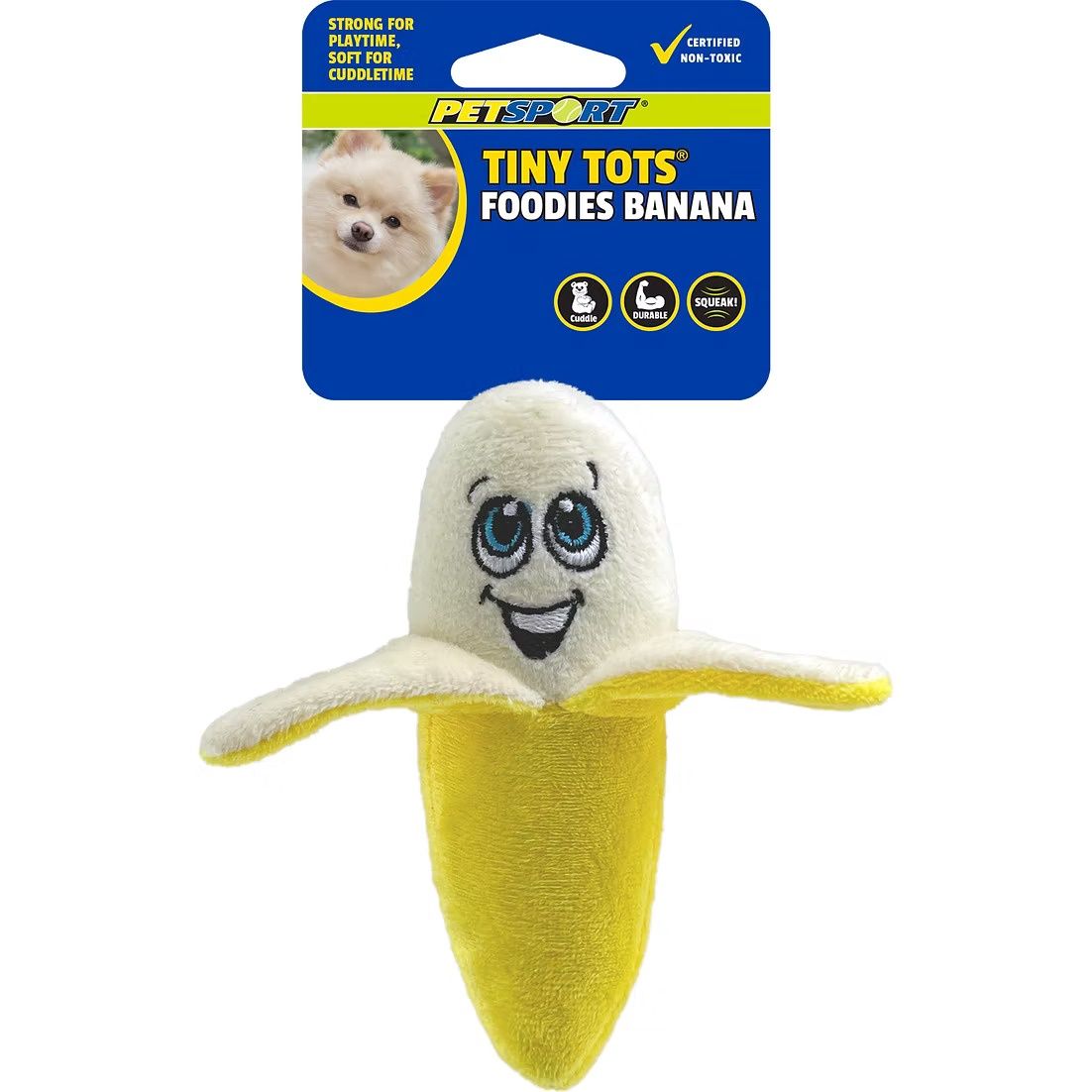 Petsport Tiny Tots Foodies Banana Plush Dog Toy
