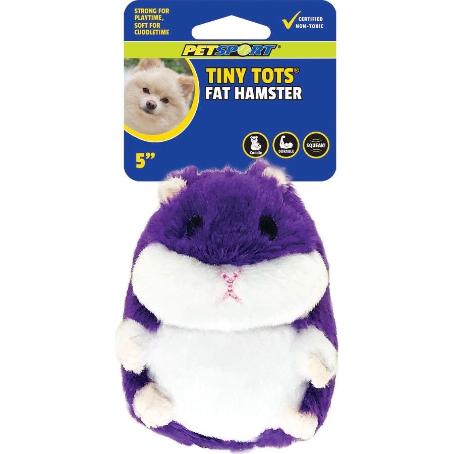 Petsport Tiny Tots Fat Hamster Purple Plush Dog Toy