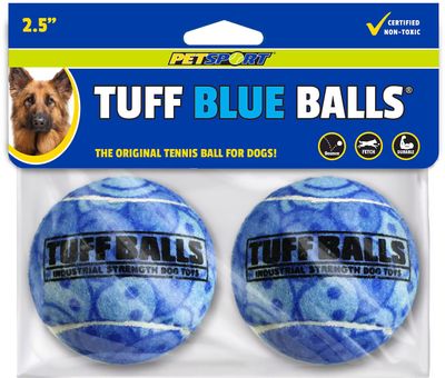 Petsport Blue Tuff Ball 2.5" 2-Pack Dog Toy