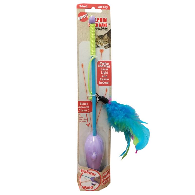 Spot Dolphin Teaser Wand &amp; Laser Cat Toy