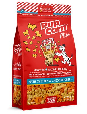 Pup Corn Plus with Chicken &amp; Cheddar Cheese Dog Treats 24.5 oz. bag