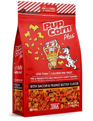 Pup Corn Plus with Bacon &amp; Peanut Butter Dog Treats 24.5 oz. bag