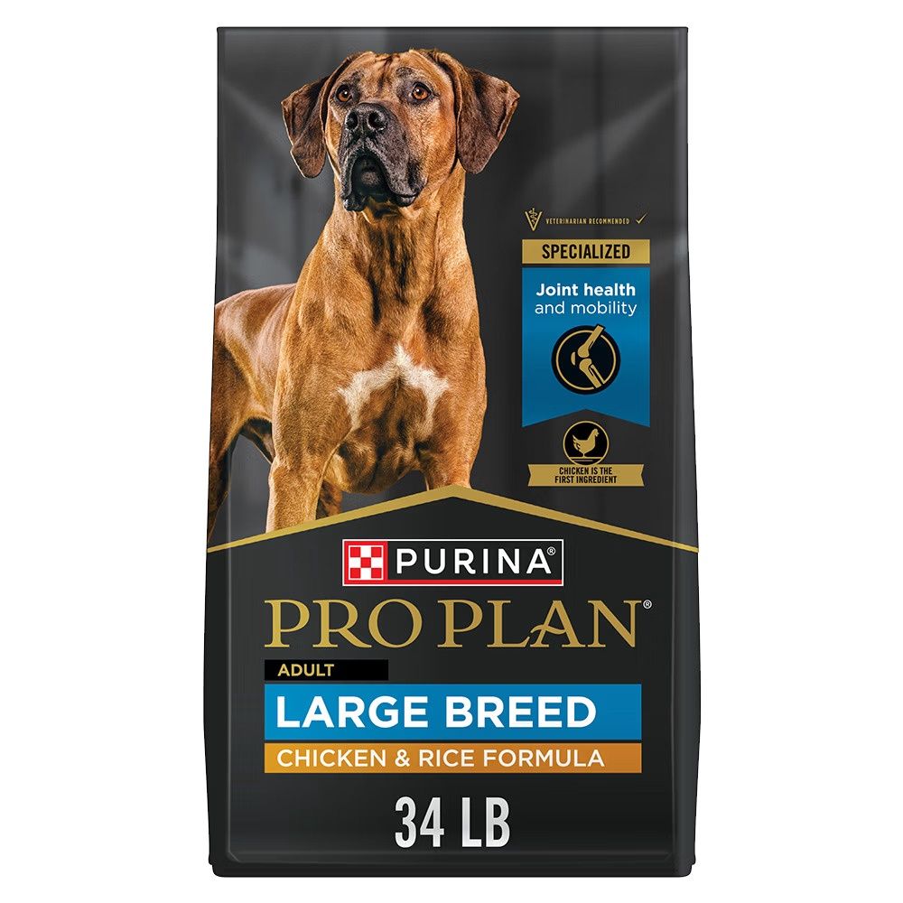 Pro Plan Adult Large Breed Chicken &amp; Rice Dry Dog Food, Size: 34lb