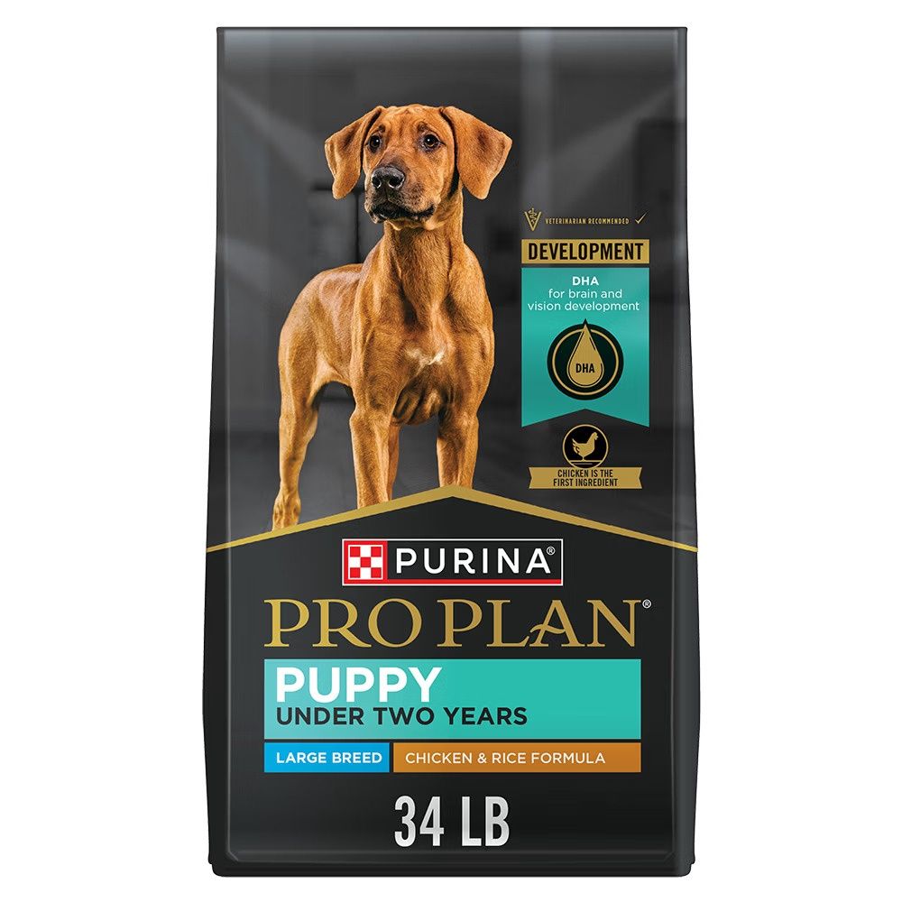 Pro Plan Puppy Large Breed Chicken &amp; Rice Dry Dog Food, Size: 34lb