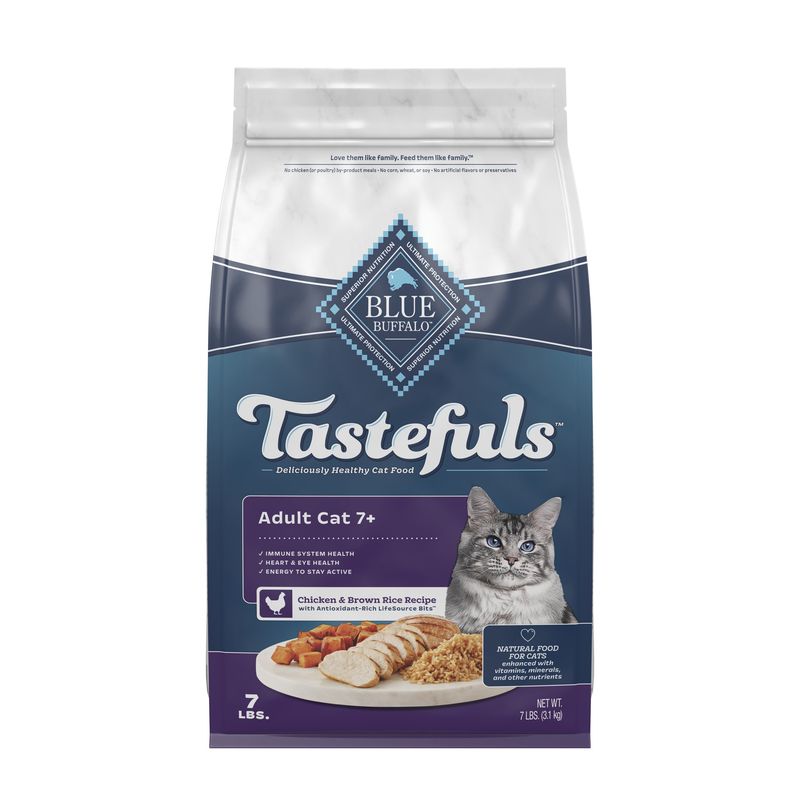 Blue Buffalo Tastefuls Adult Cat 7+ Chicken &amp; Brown Rice Dry Cat Food
