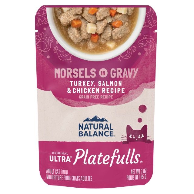Natural Balance Platefulls Turkey, Salmon &amp; Chicken Wet Cat Food, Size: 3oz