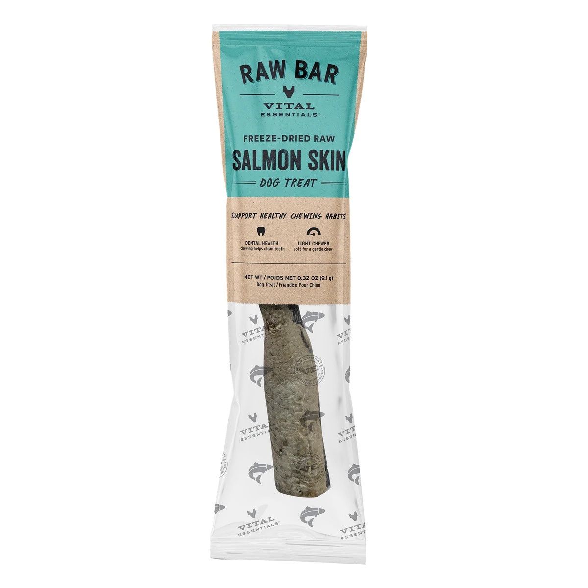 Vital Essentials  Freeze Dried Raw Salmon Skin Dog Chew .32oz.