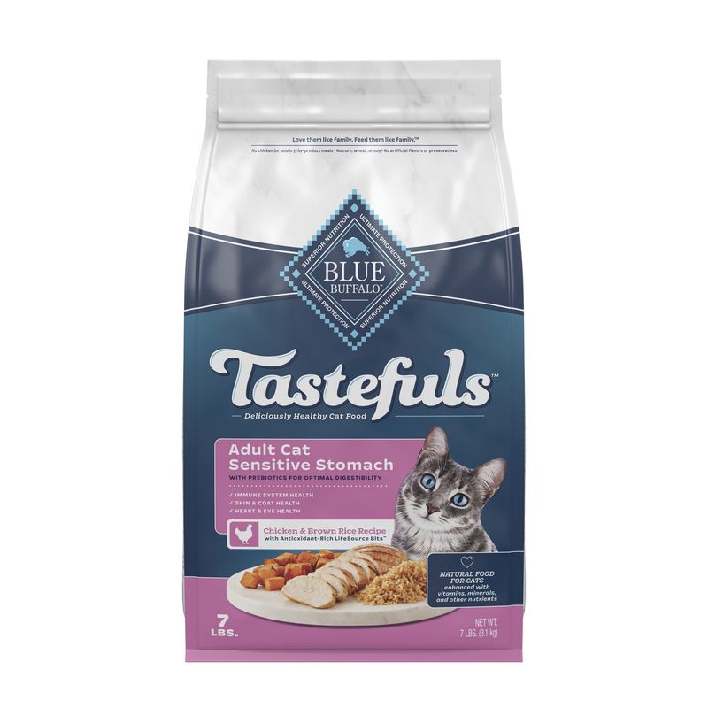 Blue Buffalo Tastefuls Adult Sensitive Stomach Chicken &amp; Brown Rice Dry Cat Food
