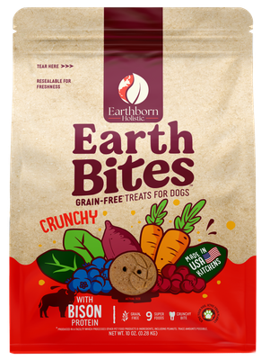 Earthborn Holistic EarthBites Grain Free Crunchy Bison Dog Treats 10oz.