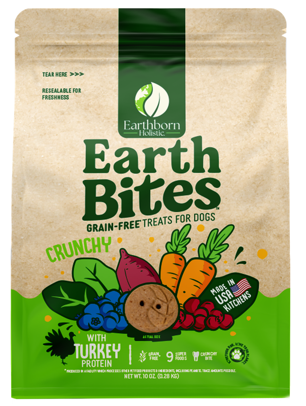 Earthborn Holistic EarthBites Grain Free Crunchy Turkey Dog Treat 10oz.