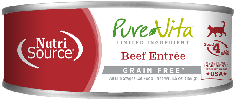 PureVita Beef Entree Grian Free Wet Cat Food
