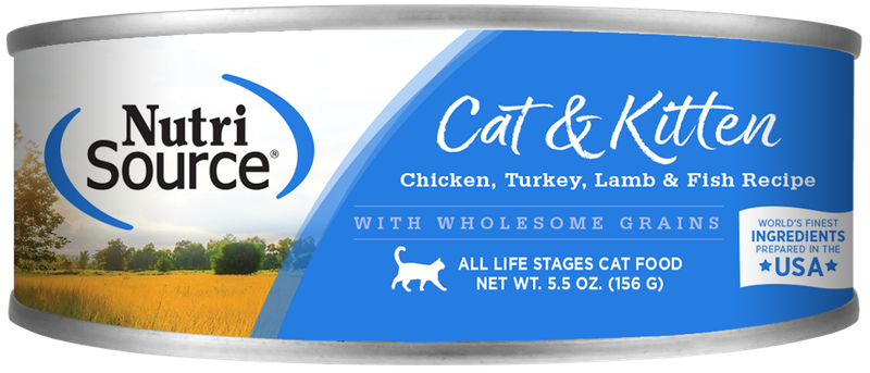 NutriSource Chicken, Turkey, Lamb, &amp; Fish Wet Cat Food