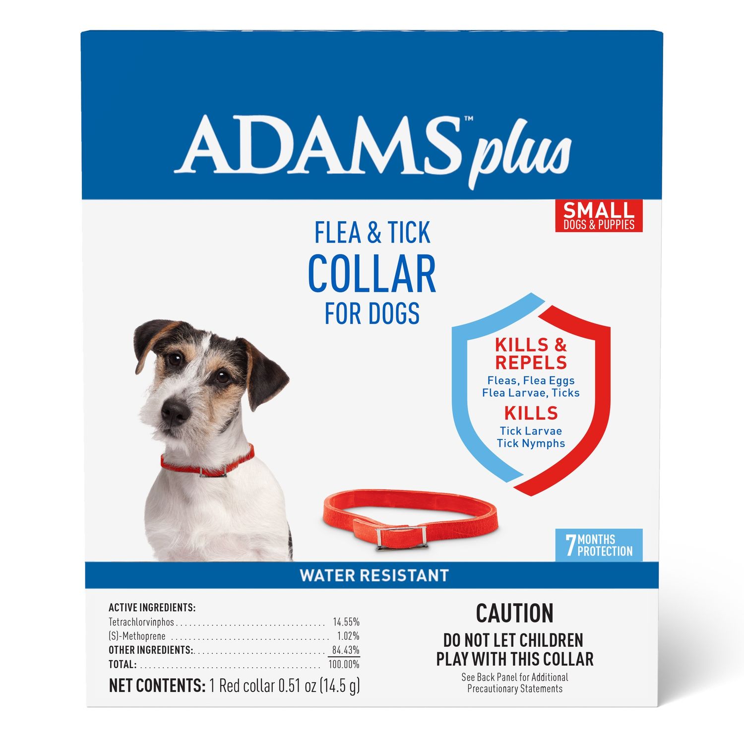 Adams Plus Flea and Tick Collar for Dogs, Dog Size: Small